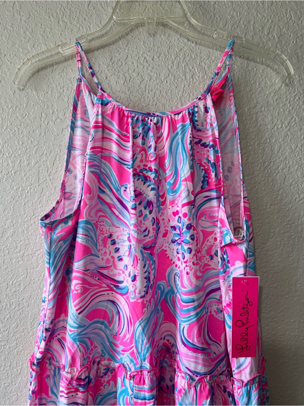 Lilly Pulitzer NWT Evalyn Style Hot Pink Colorful Short Summer Dress Size Medium - Picture 2 of 7